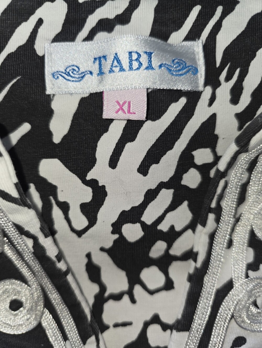 Tabi Black & White Printed Sleeveless Dress Sz XL - Picture 4 of 6